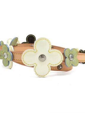 Auth LOUIS VUITTON Ceinture Fleur Belt Multicolor Leather/Patent leather